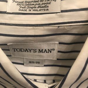 Today’s Man Dress Shirt Navy Pin-Stripe 161/2-35